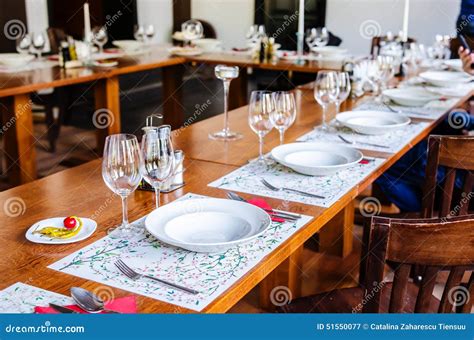 Lunch Set Up Table Stock Image Image Of Balsamic Light 51550077