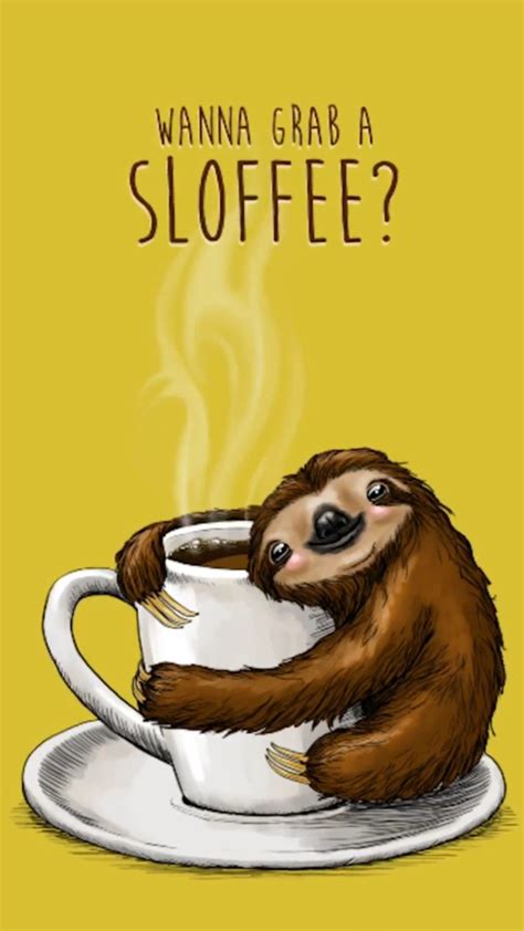 Yum Yum Funny Animals Baby Otters Sloth Quote Sloth Art Cute Sloth