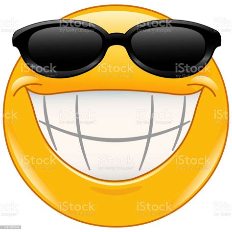 Sunglasses Emoticon With Big Smile Stock Illustration Download Image