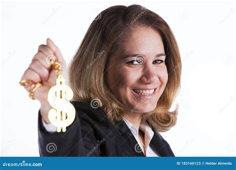 Happy Rich Businesswoman Stock Image Image Of Dollar 183160123