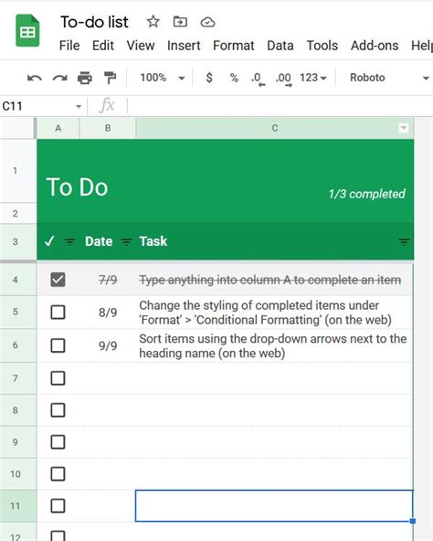 How To Create A Really Easy To Do List In Google Sheets Sharon S