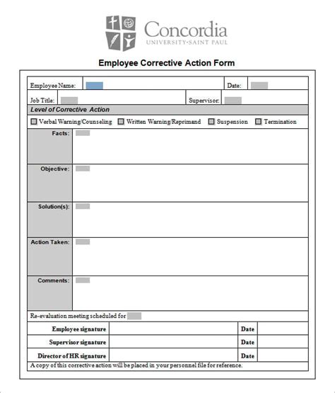 Corrective Action Plan Template 23 Free Word Excel Pdf Format