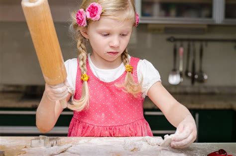 Kid With Rolling Pin Stock Image Image Of Food Lovely 63390537