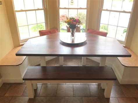 18 bay window ideas that make it easy to enjoy the view. Bay window tables | Farmhouse Furniture and Home Decor