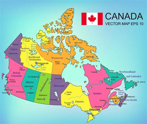 Labeled Map Of Canada With Capitals