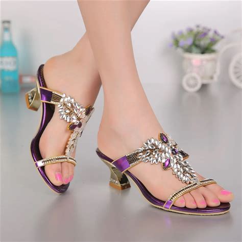 women sandals fashion and sexy genuine leather rhinestone sandal shoes for wedding and party