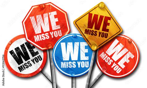 We Miss You 3d Rendering Street Signs Stock Illustration Adobe Stock
