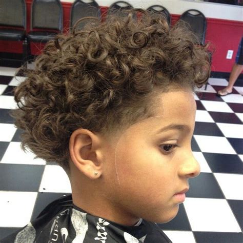 Gradually Build To This Kids Curly Hairstyles Curly Hair Fade Boys