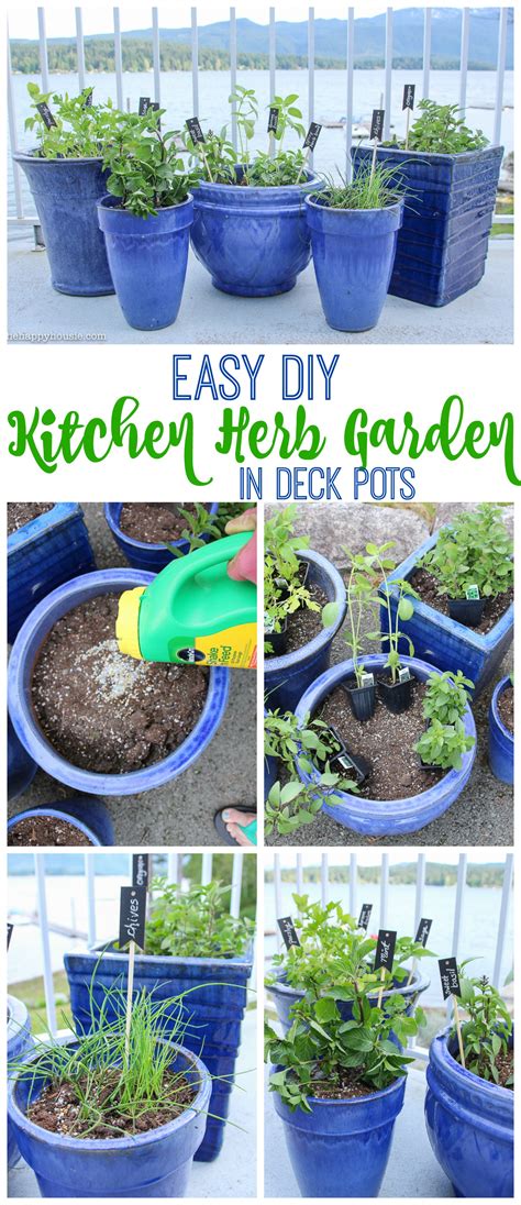 Easy Diy Kitchen Herb Garden In Deck Pots The Happy Housie