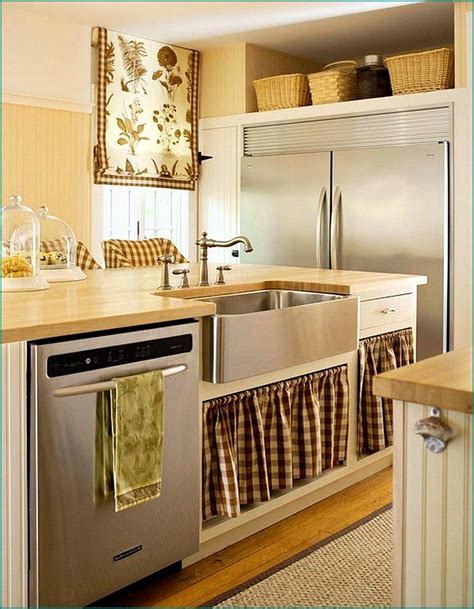 If you're tired of your kitchen cabinets and ready for a change, you have an important decision to make: Replace Kitchen Cabinet Doors With Curtains | Kitchen ...