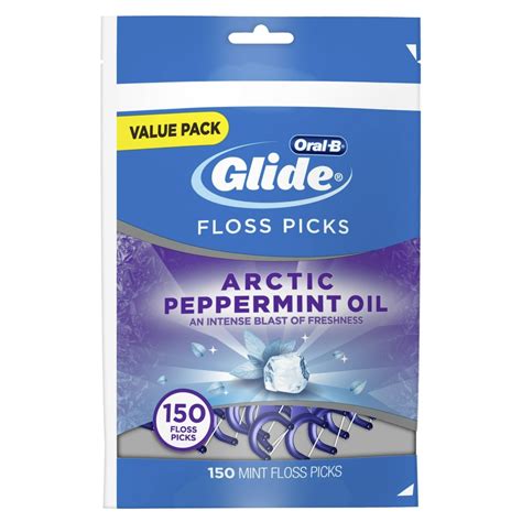 Oral B Glide Arctic Peppermint Oil Dental Floss Picks Mint 150 Ct 2 Pack