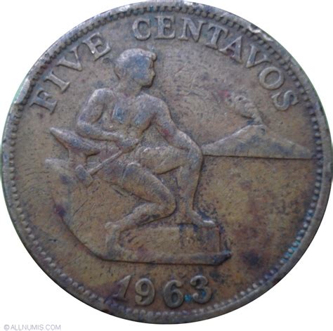 5 Centavos 1963 Republic 1961 1980 Philippines Coin 38223