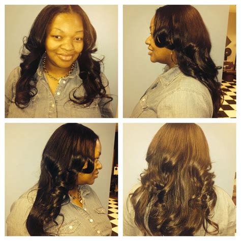 Middle Part Sew In Minimal Leave Out 3 Bundles Malaysian Hair