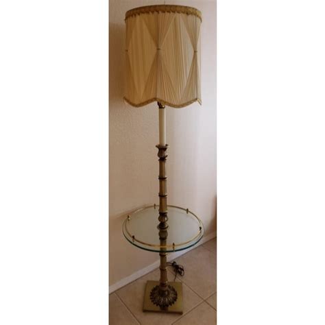 Stiffel floor lamps for sale. Stiffel Hollywood Regency Brass and Glass Floor Lamp Table ...