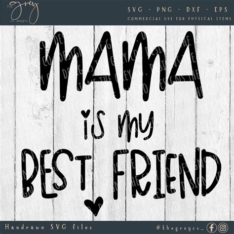 Mama Is My Best Friend Svg Svg Mothers Day Shirts Svg Mom Etsy