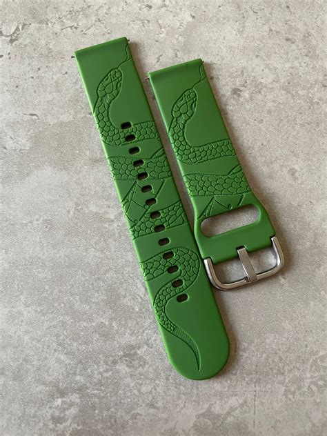 22mm Silicone Watch Band Strap Custom Engraved Snake Etsy