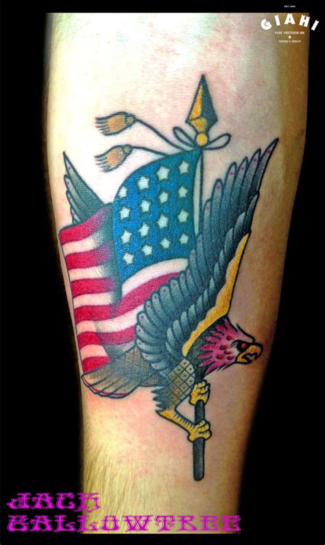 Eagle Flag Tattoo Ideas Eagle Gallowtree Traditional Dubuddha Best