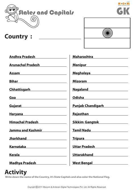 Worksheets are states and capitals quiz, state trivia, us postal abb work, work, phases of matter multiple choice quiz, the united states of america, quiz stative verbs, north east states quiz. Indian States And Their Capitals - English Worksheets for ...