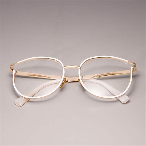 Wholesale Brand Cat Eye Glasses Frames Women Metal Optical Eyeglasses