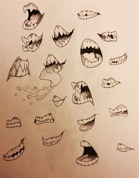 A Drawing Of Different Mouths And Teeth