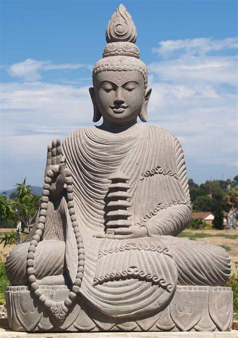 Sold Large Garden Buddha With Pagoda 68 69ls67 Hindu Gods And Buddha