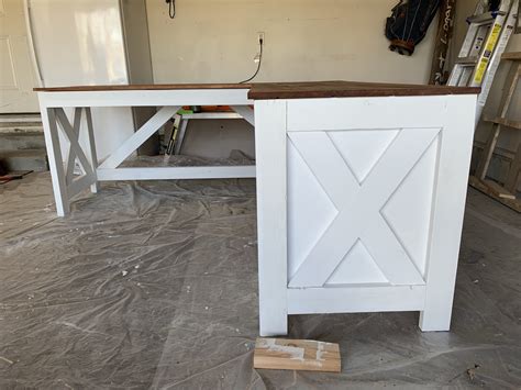 Use antique door for top or any flat custom peice you have. DIY Farmhouse Desk — Ashley Diann Designs