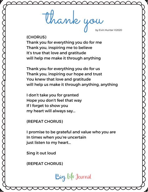 Thank You Song Lyrics By Big Life Journal Issuu