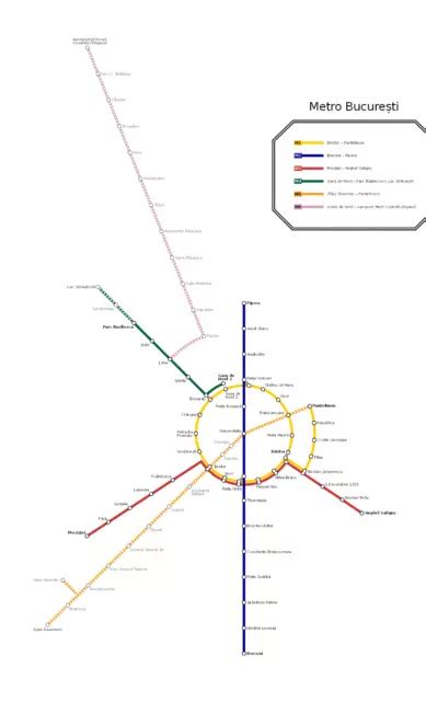 Bucharest Romania Metro System Subway Diagram Transit Map Train