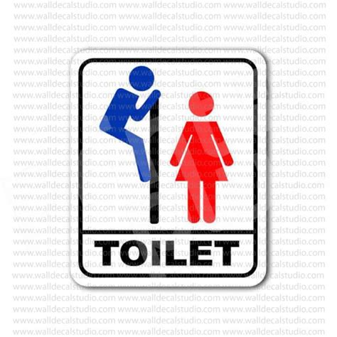 Women Girls Toilet Bathroom Restroom Sign Sticker Funny