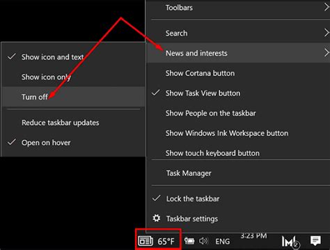 Remove Weather And News From Windows 10 Taskbar Technipages