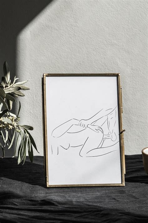 Nude Line Drawing Sensual Bedroom Wall Art Erotic Nudity Female Line Art Male Nude Art