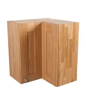Kraftmaid we forget about how much kitchen countertop space is wasted above those base cabinet blind corners and below wall cabinets, and you could do all sorts of things with it. Solid Oak Kitchen L-Shaped Corner Wall Cabinet - H720mm X ...