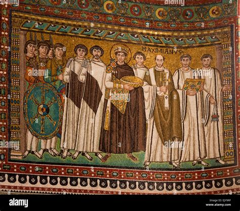 Emperor Justinian And His Attendants North Wall Of The Apse