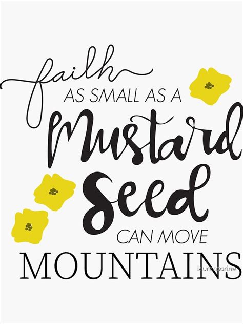 Mustard Seed Faith Matthew 1720 Sticker By Laurensorine Mustard Seed