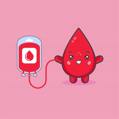 Cute Blood Character And Blood Donation Concept 1105637 Vector Art At