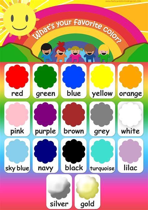 Free Printable Colors Chart Flashcards For Kids Color Flashcards