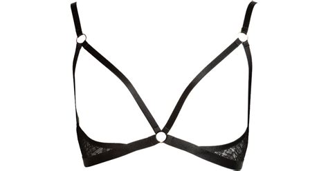 Something Wicked Annabel Lace Harness Bra With No Cups In Black Lyst