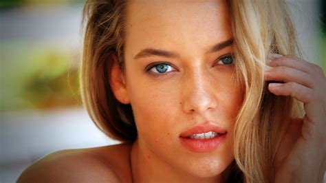 Hd Wallpaper Face Blonde Women Hannah Ferguson Blue Eyes