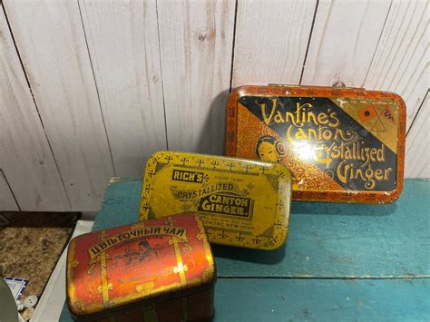 Vintage Collectible Tin Boxes Consolidated Tea Canton Etsy