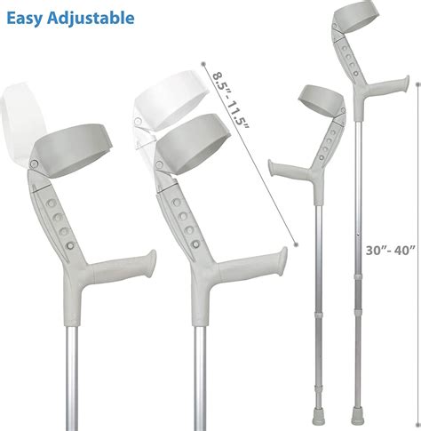 Ortonyx Forearm Crutches With Pivoting Closed Cuff 1 Pair Adjustable