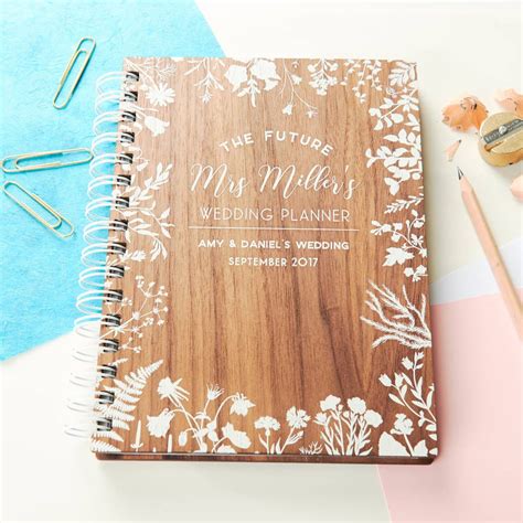 Personalised Walnut Wedding Notebook By Oakdene Designs In 2022