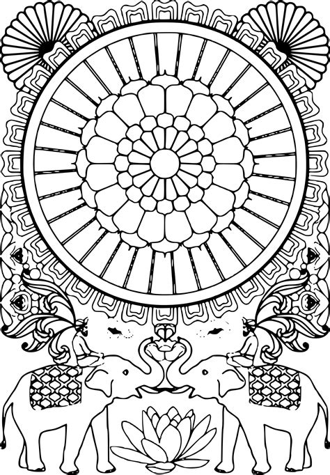 Mandala à imprimer à motif fleur stylisée. Coloriage Mandala Inde dessin à imprimer sur COLORIAGES .info