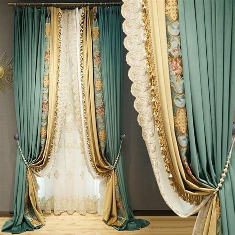 Mila Luxury European Designer Turquoise Velvet Curtains Drapery