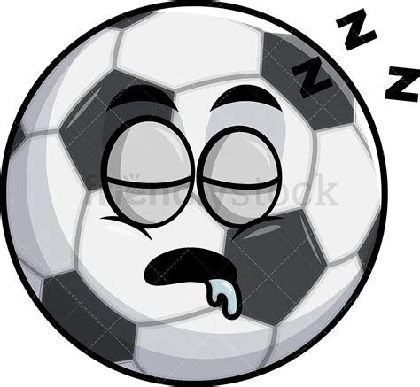 Deflated Soccer Ball Emoji Cartoon Clipart Vector Friendlystock Vlr