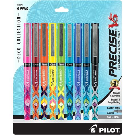 Pilot Precise V5 Stick Pens Extra Fine Point Assorted Colors 9 Pack