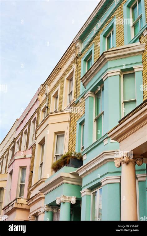 Colorful London Town Houses In The Notting Hill Area Stock Photo Alamy