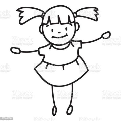 Hand Drawing Cartoon Character Happy Kid Stock Illustration Download