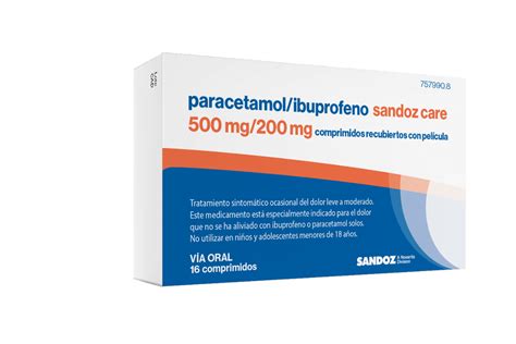 Sandoz Presenta Paracetamolibuprofeno Sandoz Care 500mg200 Mg Im