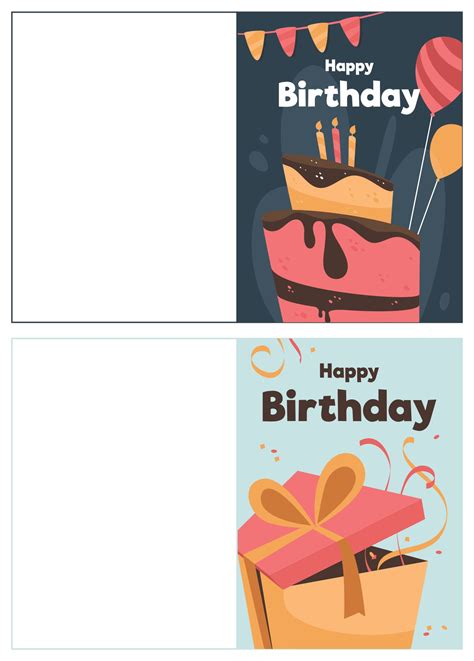 Foldable Free Printable Birthday Card Templates Printable Download