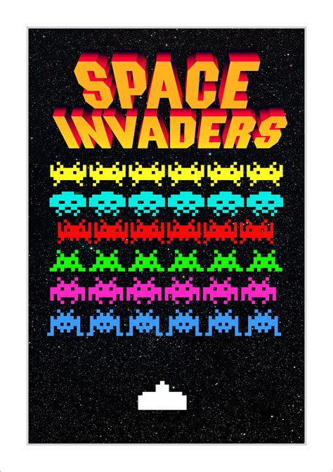 Space Invaders Video Game Poster Framed Wall Art Print Etsy